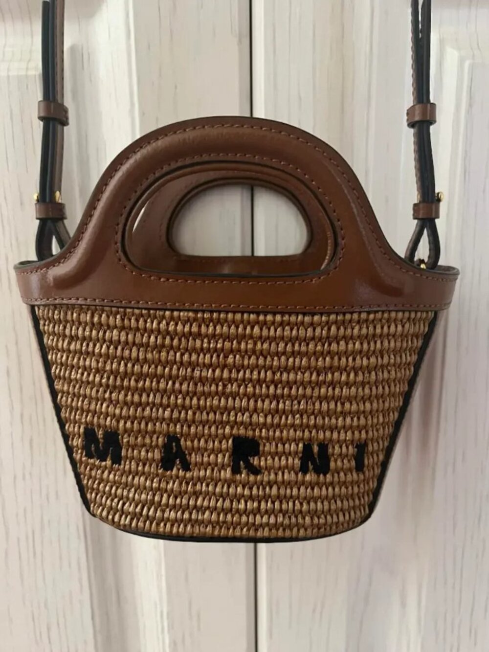 ✨Marni Mini Basket Tote Bag Contrast Trim Logo Handbag